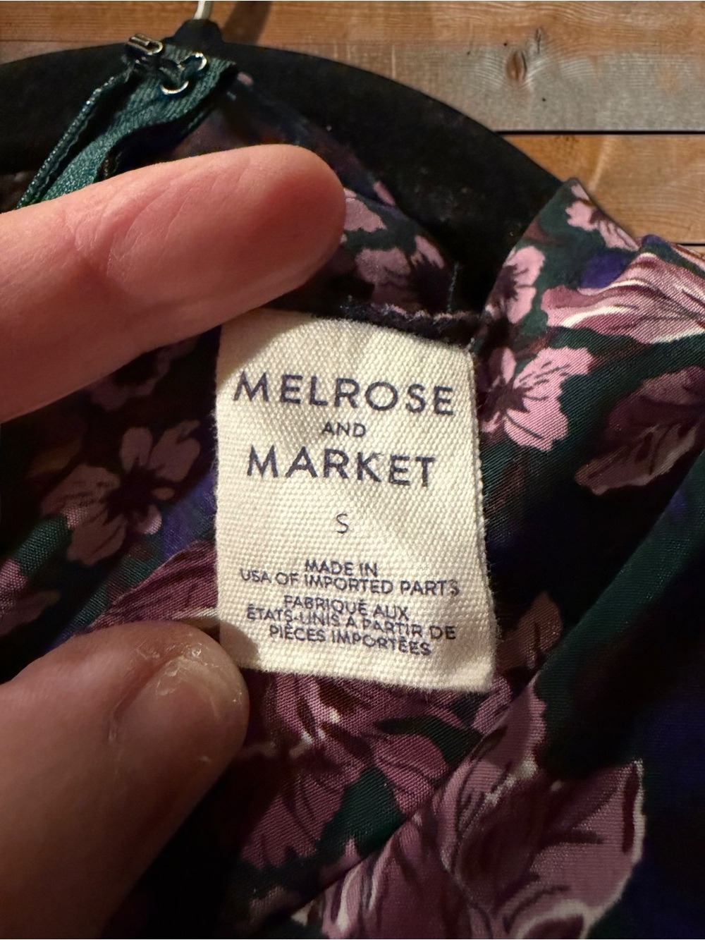 Melrose and Market Dark Floral Midi Dress Sz S Ruched Puff Sleeve Whimsygoth - Picture 2 of 8